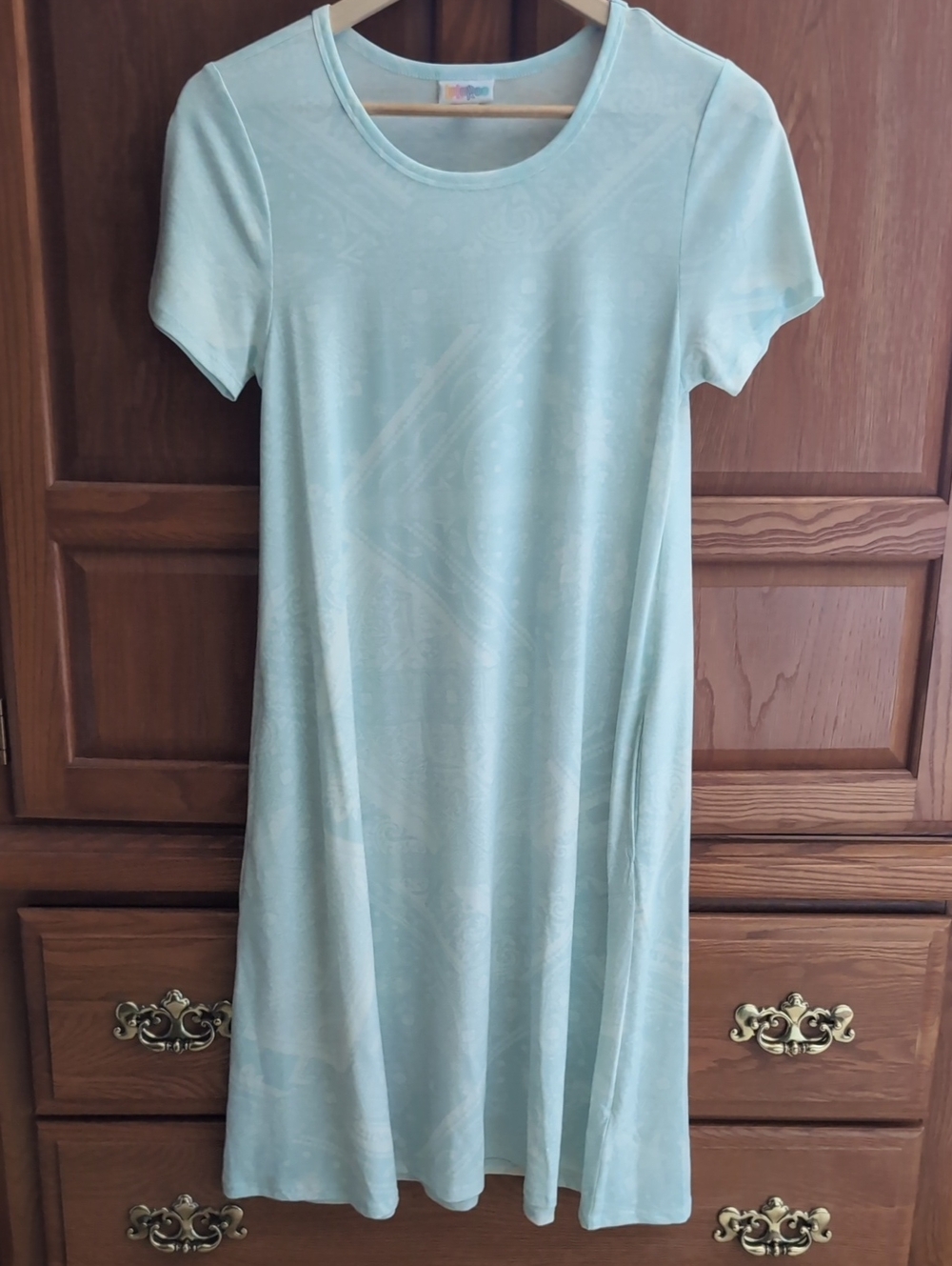 LuLaRoe Mint Blue Short Sleeve Midi Dress